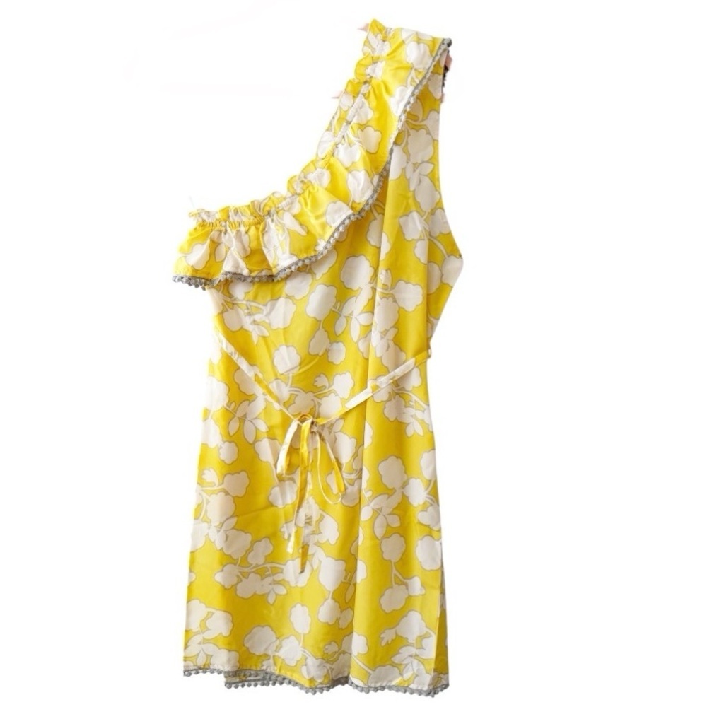 Mud Pie Bag Lady One-Shoulder Yellow Caroline Dress New Size Large
